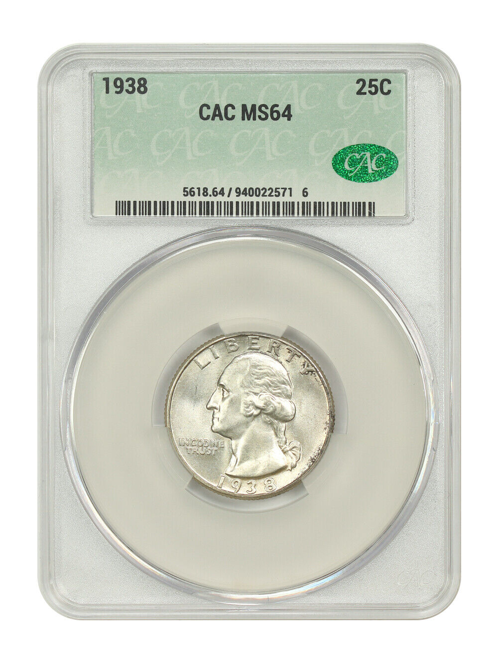 1938 25C CACG MS64 - Washington Quarter