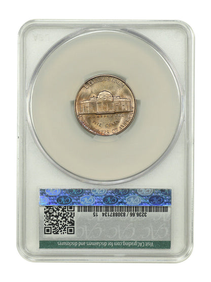 1942-D/Horizontal D 5C CACG MS66 ex: D.L. Hansen - Jefferson Nickel