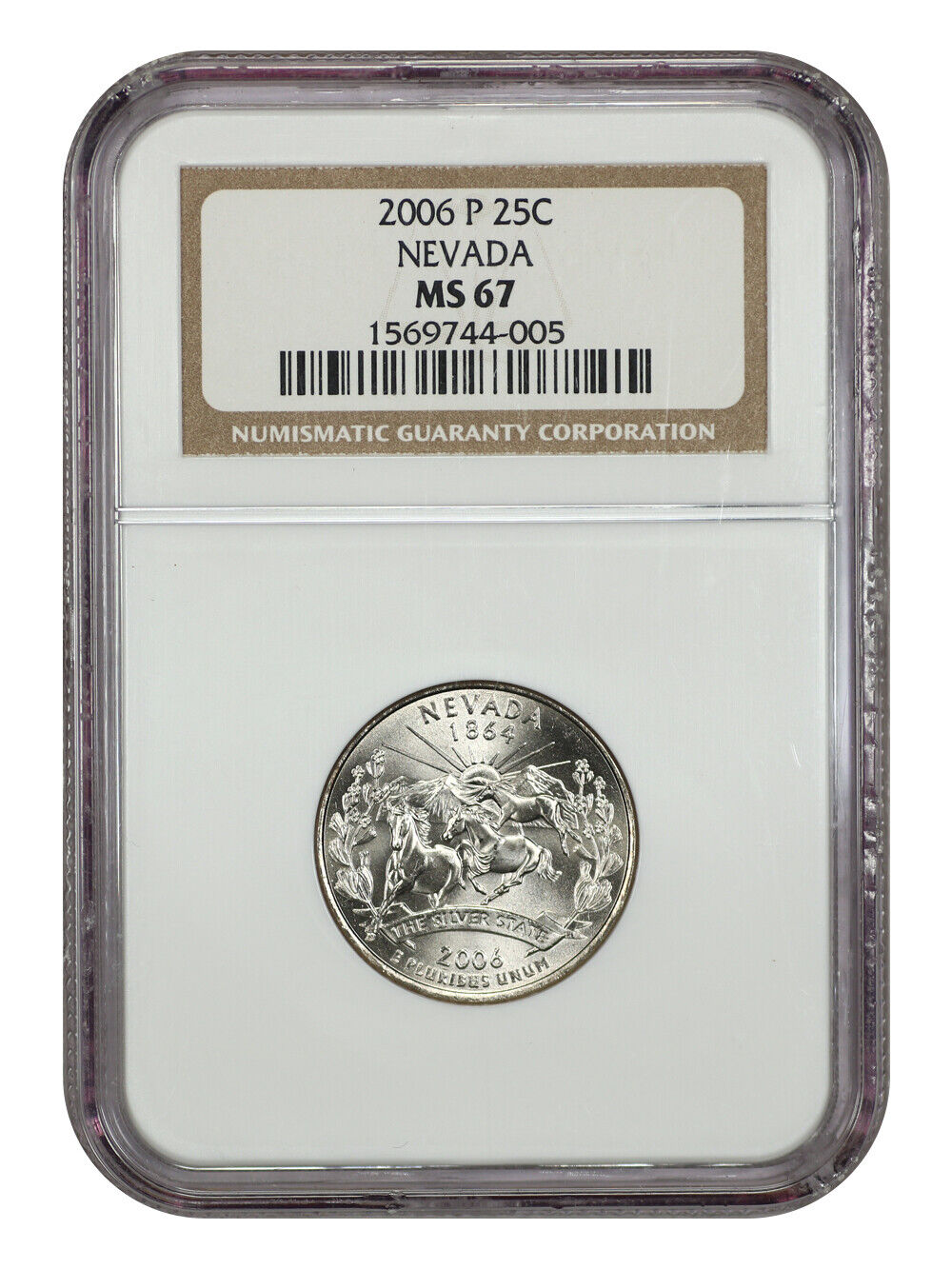 2006-P 25C Nevada NGC MS67 - Washington 50 States Quarters