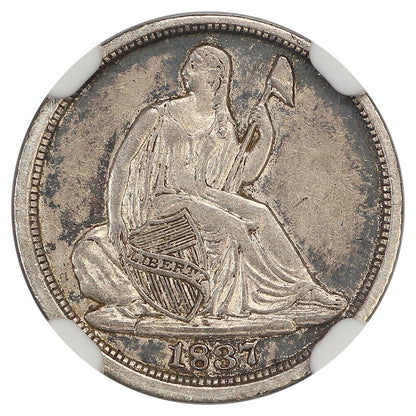 1837 H10C Seated NGC AU55 - Liberty Seated Half Dime - One Year Type Coin