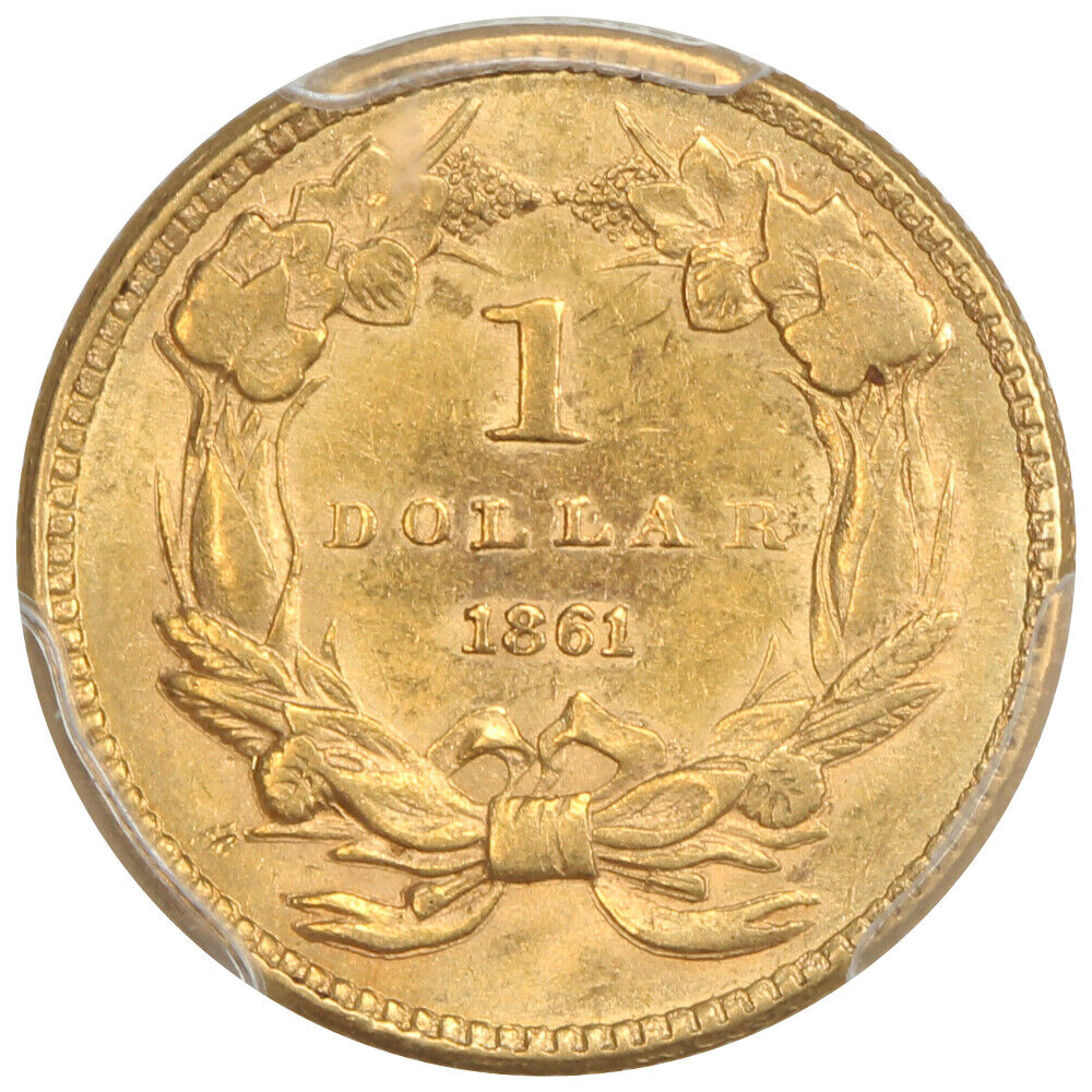 1861 G$1 PCGS AU58 - Gold Dollar