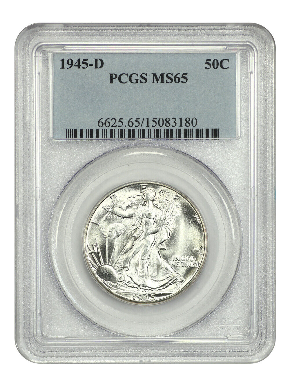 1945-D 50C PCGS MS65 - Walking Liberty Half Dollar