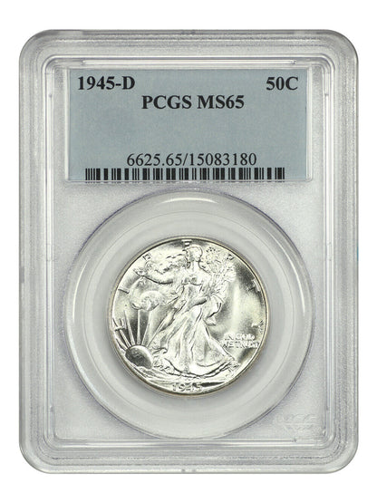 1945-D 50C PCGS MS65 - Walking Liberty Half Dollar