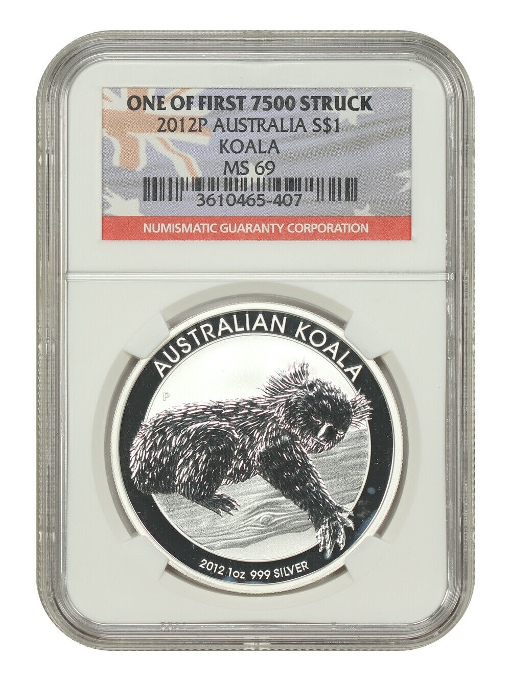 Australia: 2012P $1 Silver Koala NGC MS69 (1 of First 7500 Struck) - Other