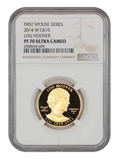 2014-W $10 Lou Hoover NGC PR70DCAM