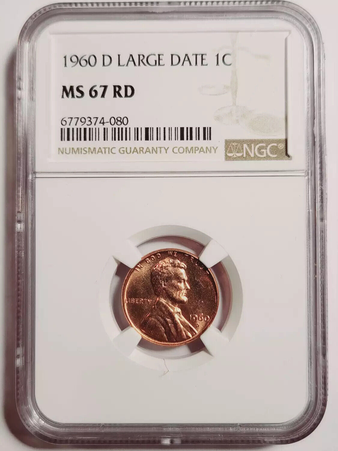 1960 D Small Cent Lincoln, Memorial Reverse NGC MS-67 RD