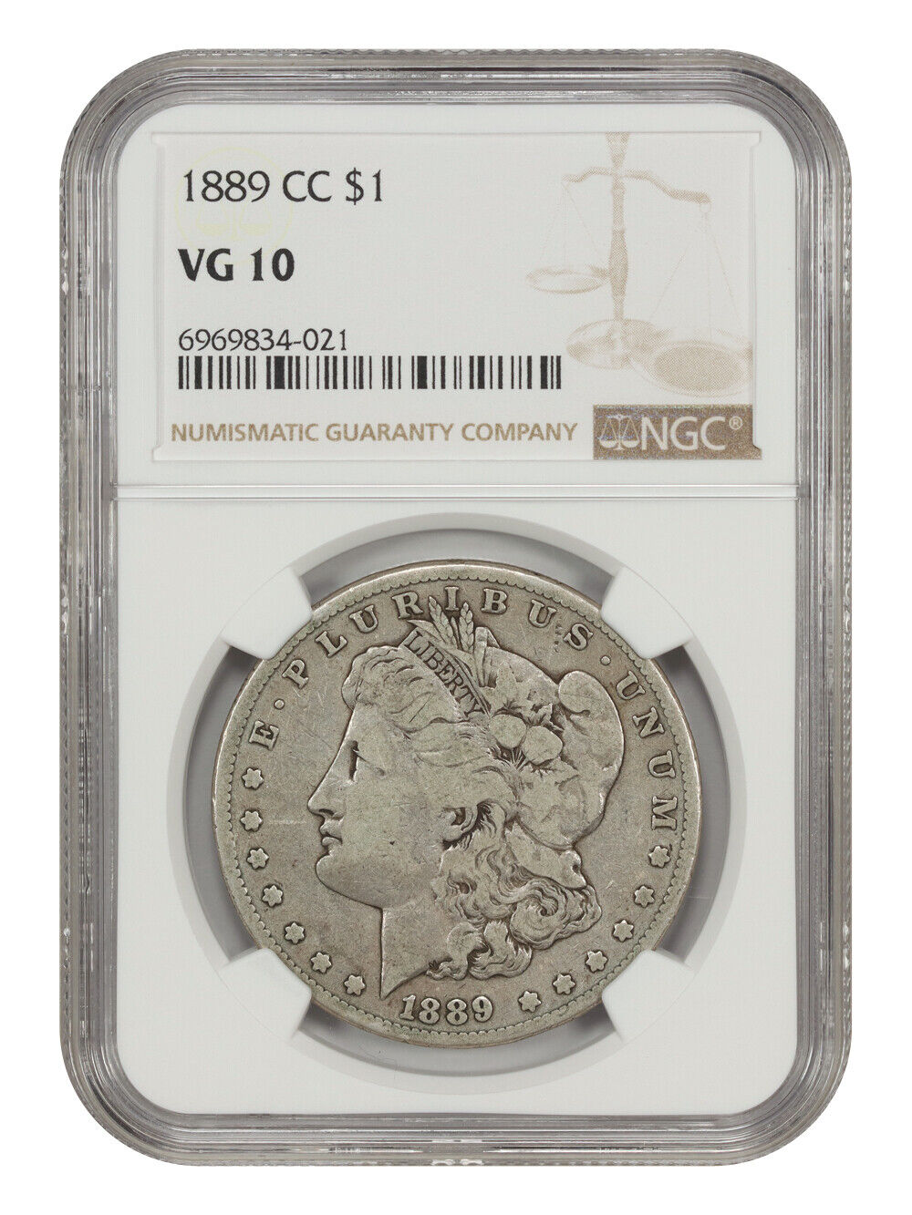 1889-CC $1 NGC VG10 - Morgan Dollar - Key Date CC-Mint Morgan