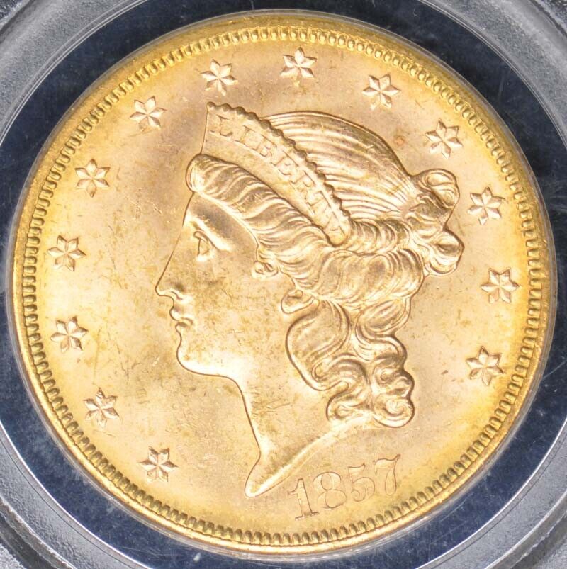 1857-S $20 Liberty S.S. Central America PCGS MS65 SSCA 0558