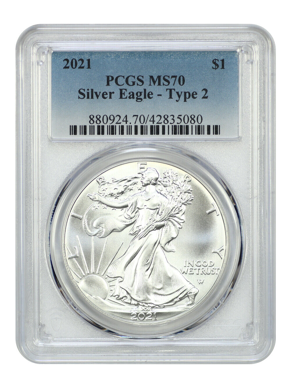 2021 $1 Silver Eagle PCGS MS70 (Type 2) - Silver Eagles