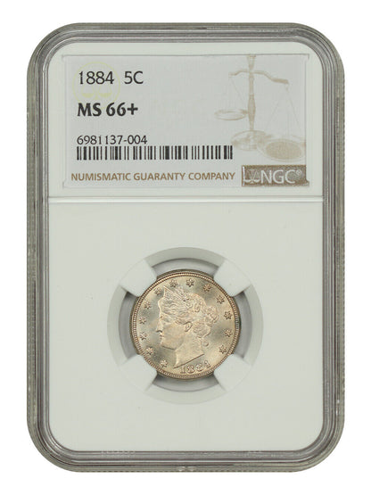 1884 5C NGC MS66+ - Liberty Nickel