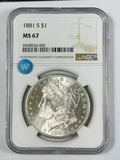 1881 S Morgan Silver Dollar NGC MS-67 Sight White