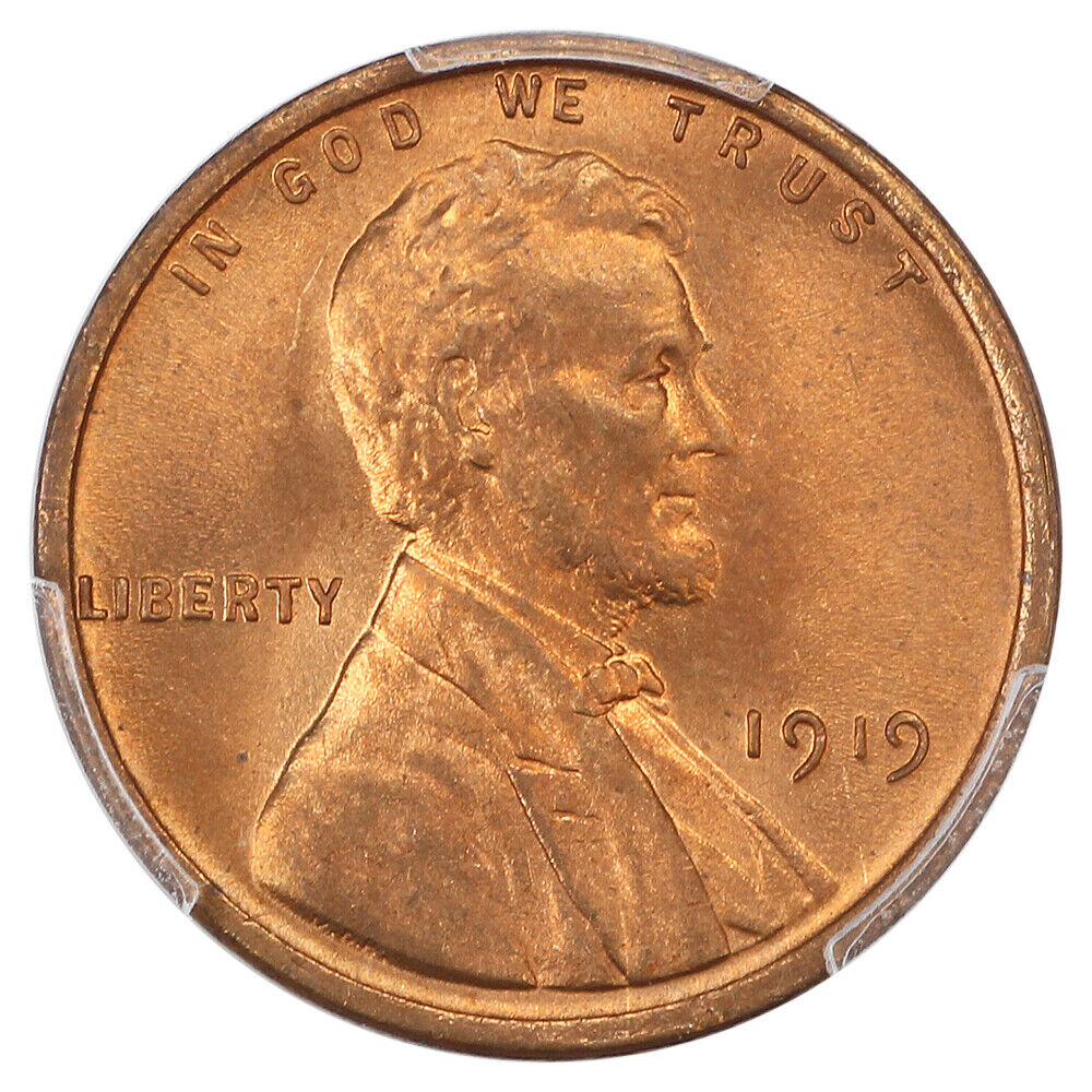 1919 1C PCGS MS67RD - Lincoln Cent (Wheat Reverse) - Popular Teen Lincoln