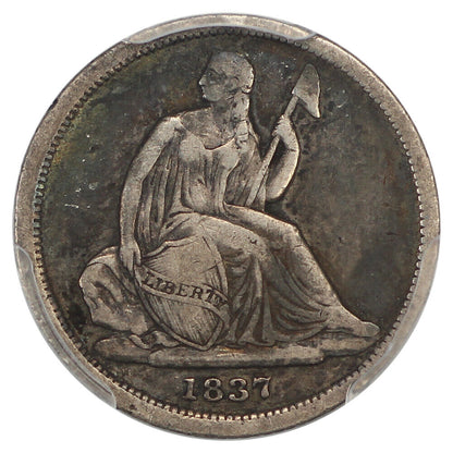 1837 10C PCGS VF20 (No Stars, Small Date) - Liberty Seated Dime