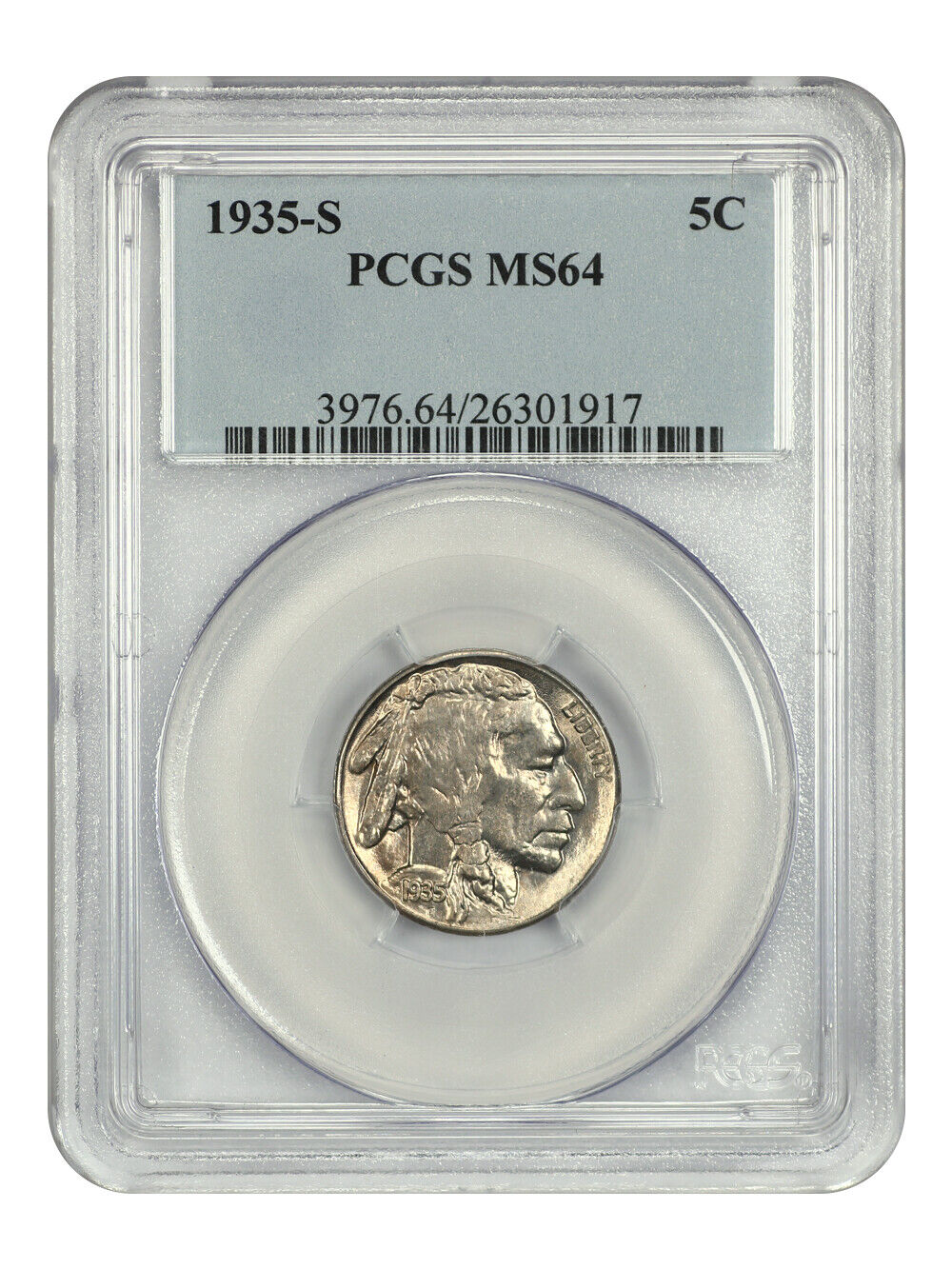 1935-S 5C PCGS MS64 - Buffalo Nickel