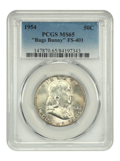 1954 50C Bugs Bunny" FS-401" PCGS MS65 - Franklin Half Dollar