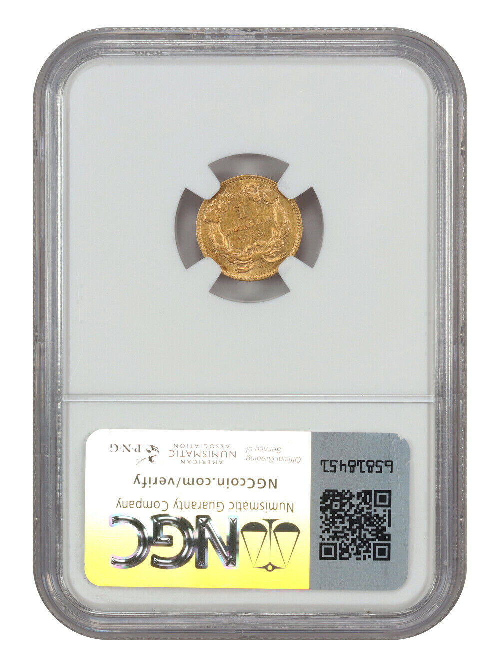 1859-S G$1 NGC AU58 - Gold Dollar - Scarce Low Mintage Gold Dollar