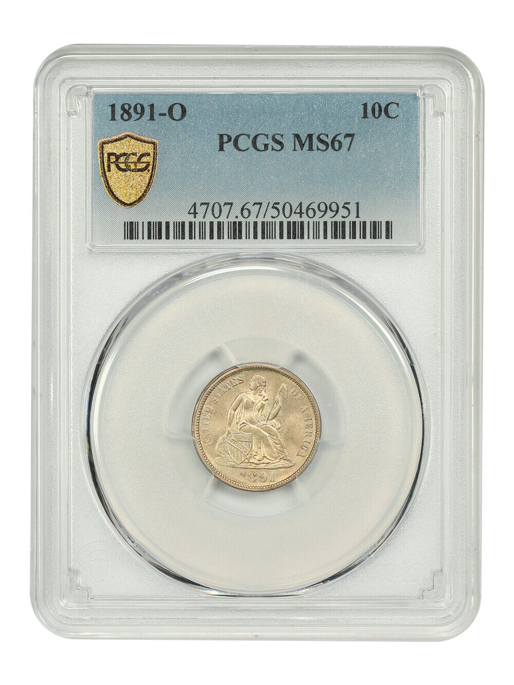 1891-O 10C PCGS MS67 - Liberty Seated Dime