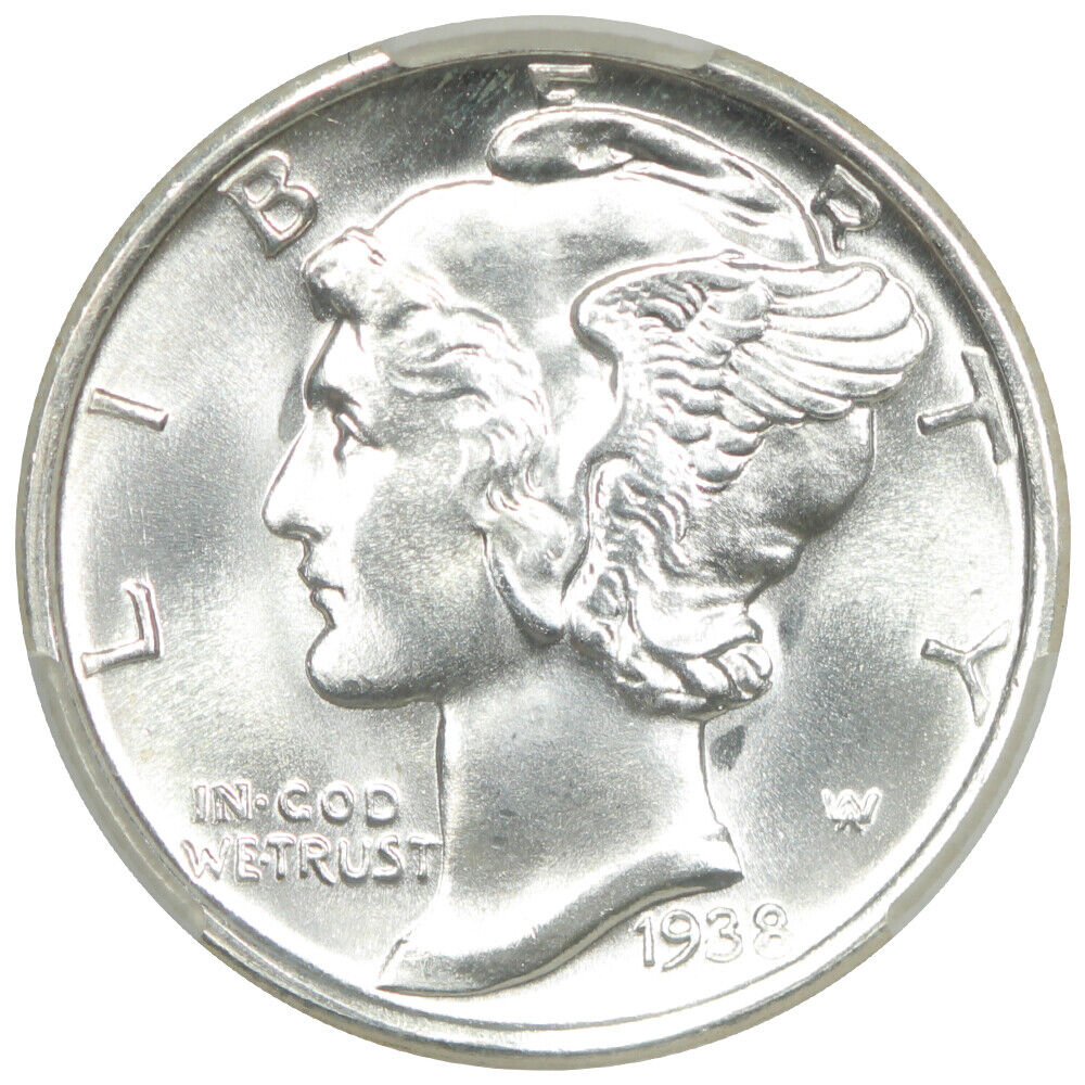 1938-S 10C CACG MS67+FB ex: D.L. Hansen - Mercury Dime