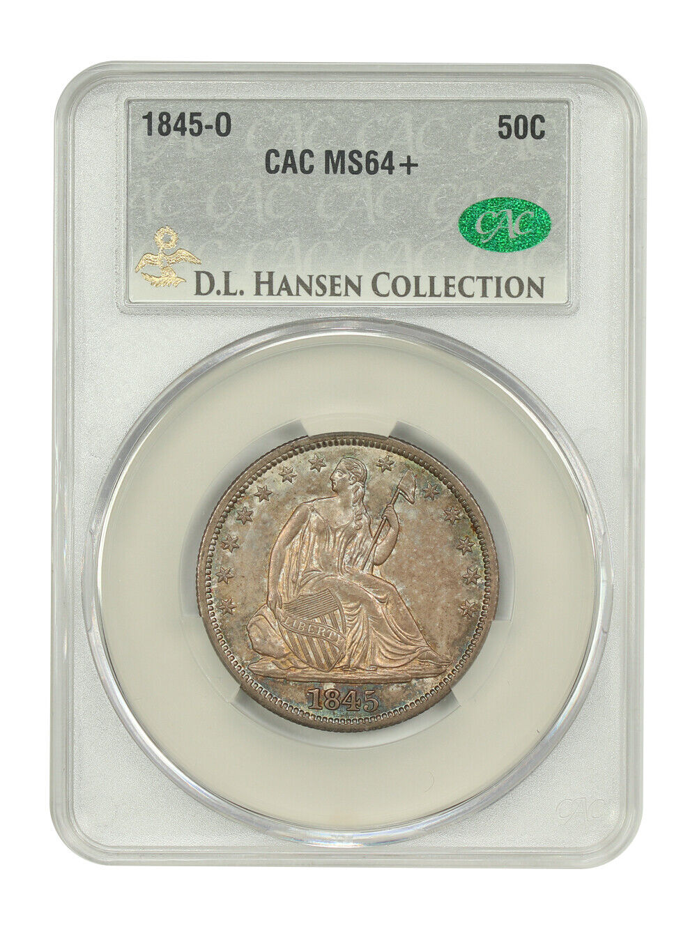 1845-O 50C CACG MS64+ ex: D.L. Hansen - Liberty Seated Half Dollar