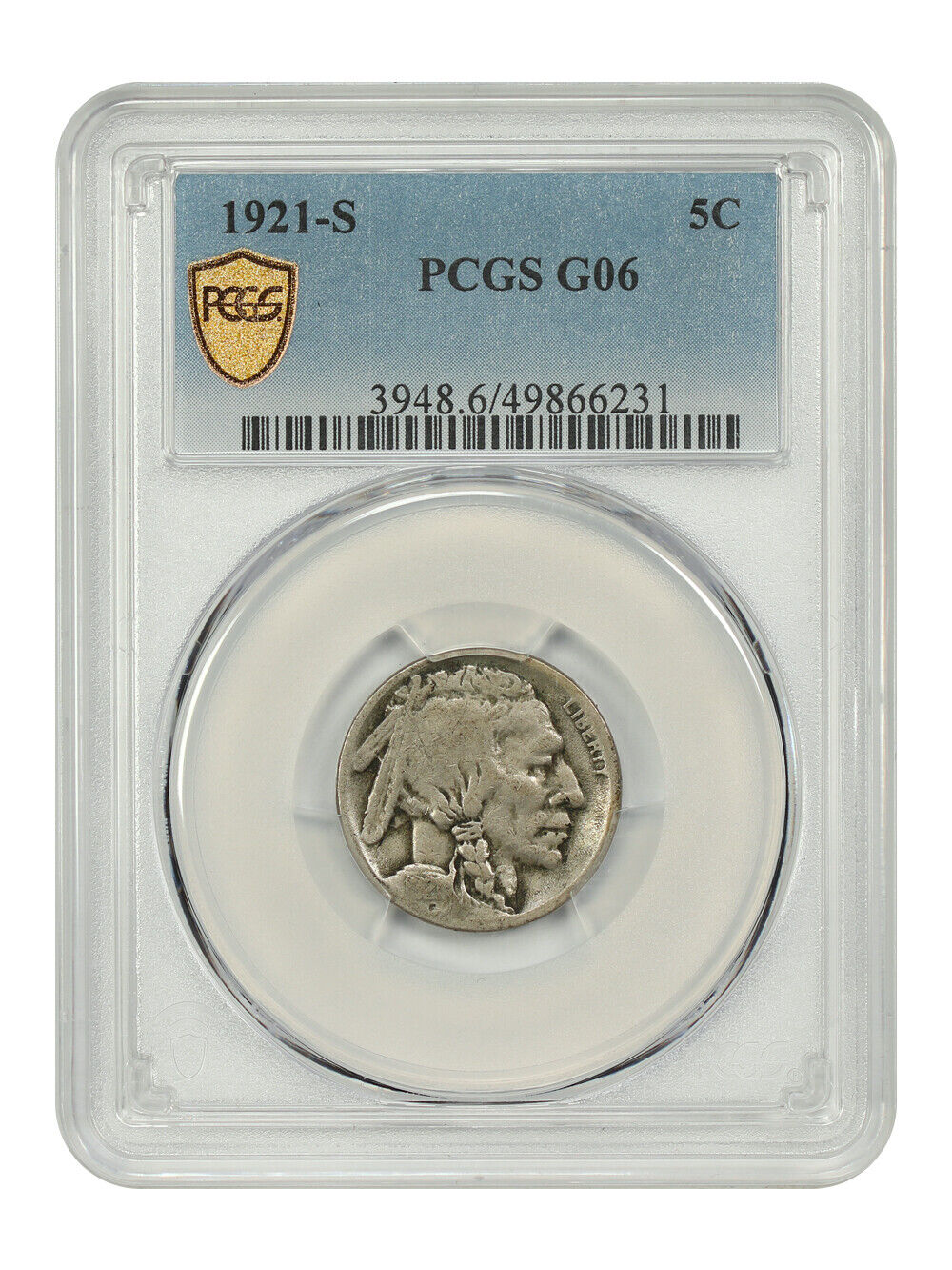 1921-S 5C PCGS Good 06 - Buffalo Nickel - Key Date