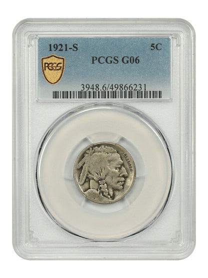 1921-S 5C PCGS Good 06 - Buffalo Nickel - Key Date