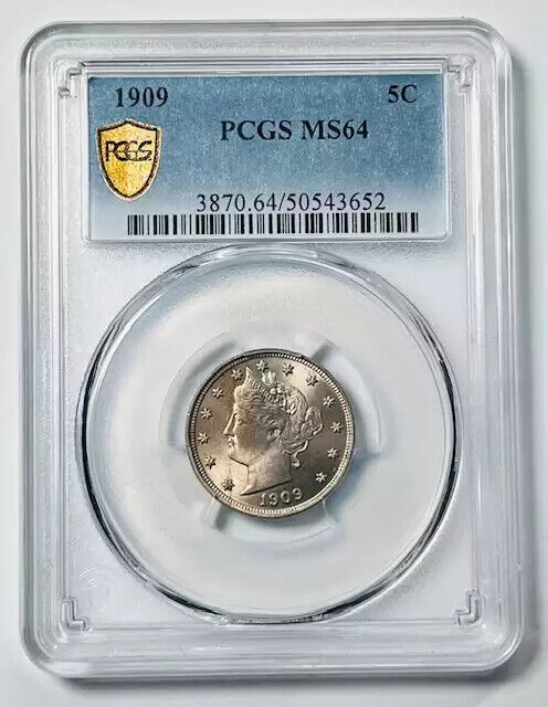 1909 P Liberty Head Nickel PCGS MS-64