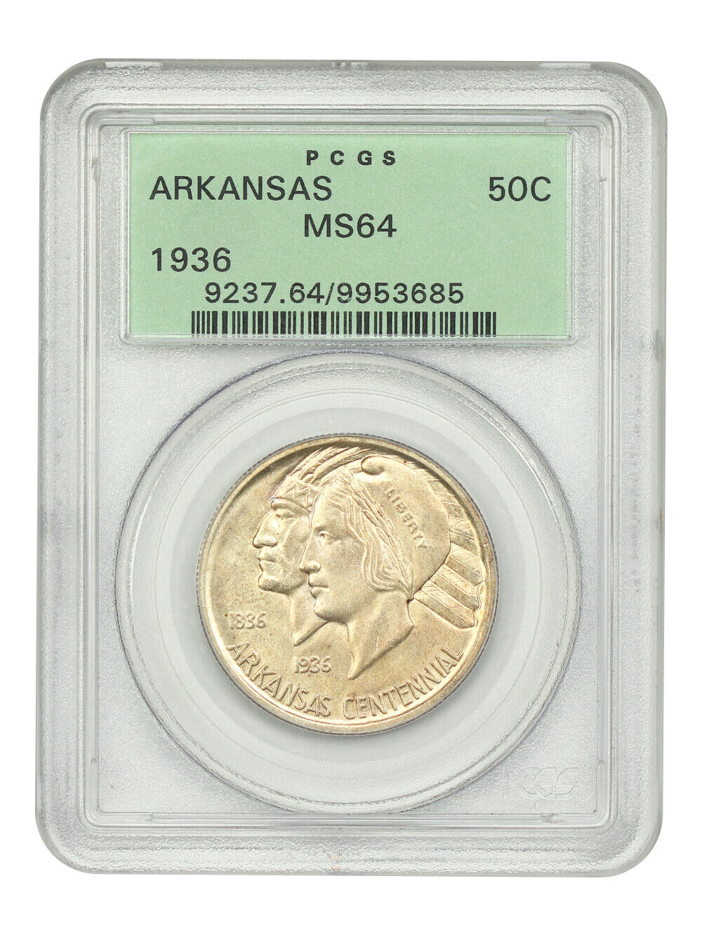 1936 50C Arkansas PCGS MS64 (OGH) - Classic Silver Commemorative