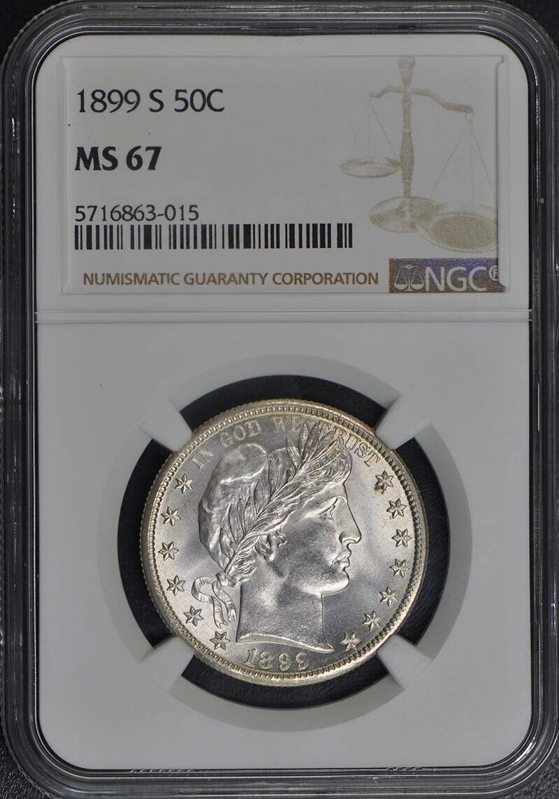 1899-S Barber Half Dollar 50C NGC MS67