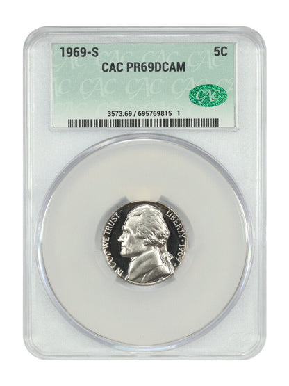 1969-S 5C CACG PR69DCAM - Jefferson Nickel