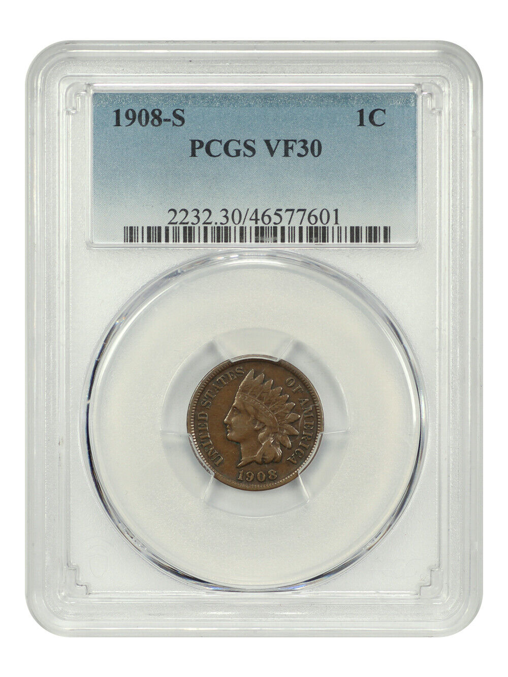 1908-S 1c PCGS VF30