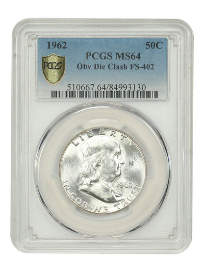 1962 50C PCGS MS64 (Obv Die Clash, FS-402)