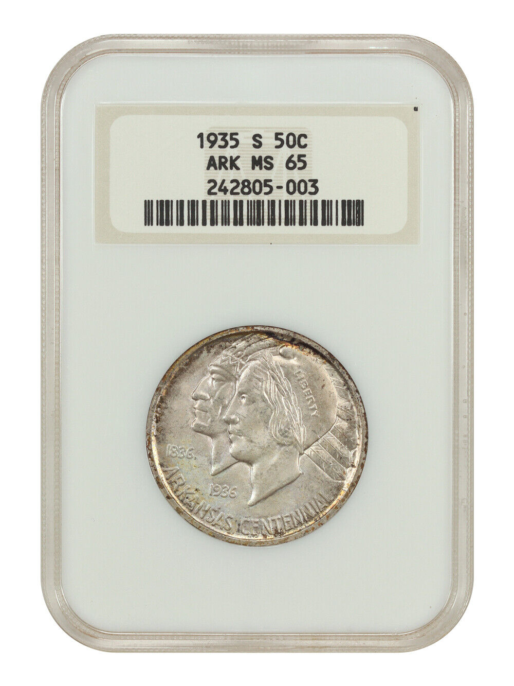 1935-S 50C Arkansas NGC MS65 (OH) - Classic Silver Commemorative