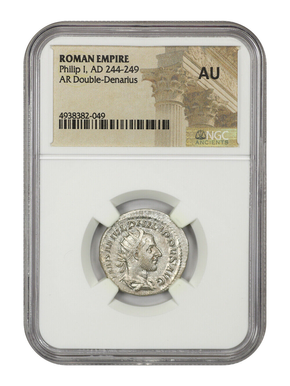 Ancient Roman: Philip I (AD 244-249) AR Double-Denarius NGC AU