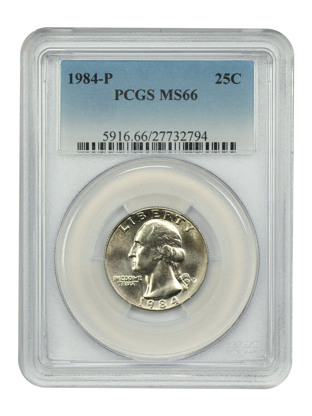 1984-P 25C PCGS MS66 - Washington Quarter