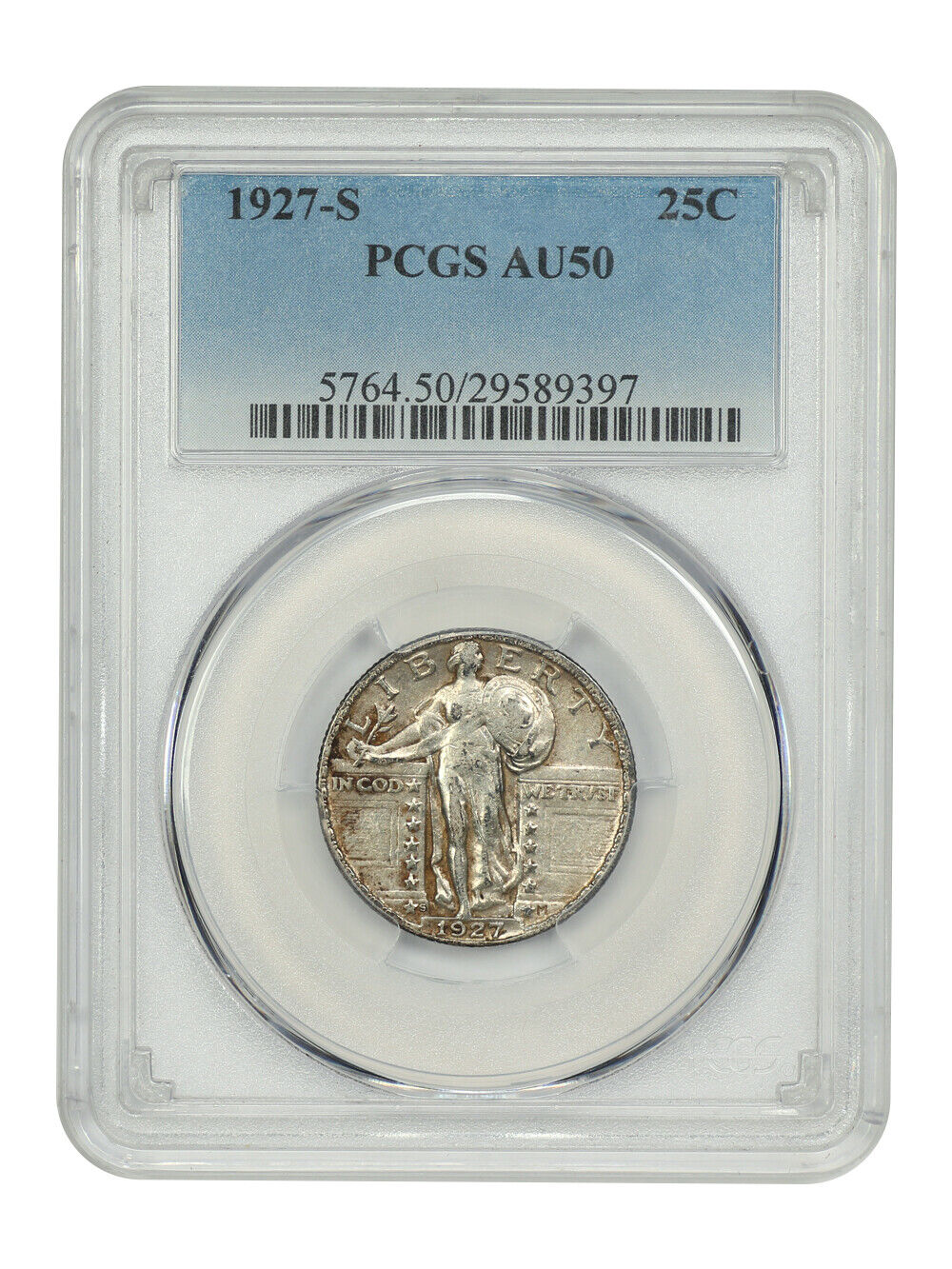 1927-S 25C PCGS AU50