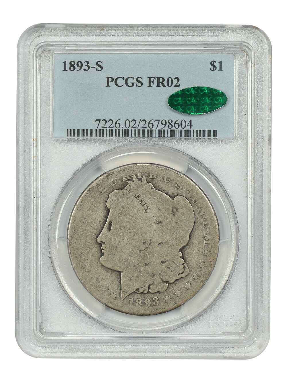 1893-S $1 PCGS/CAC Fair 02 - Morgan Dollar - Key Date Morgan Rarity