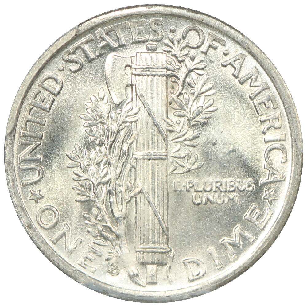 1938-D 10C PCGS MS67FB - Mercury Dime