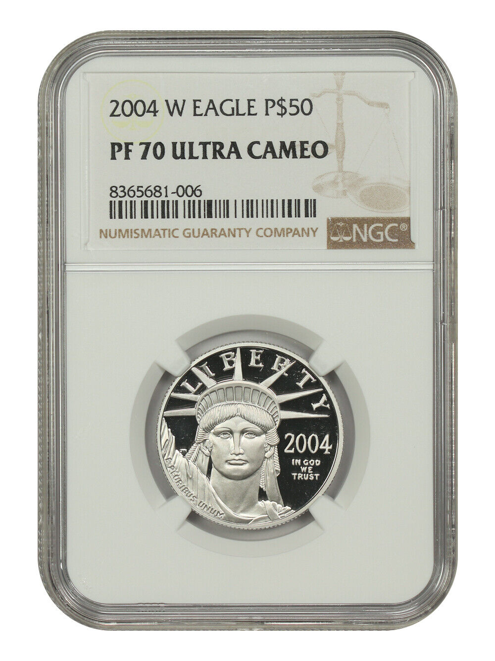 2004-W $50 Statue of Liberty NGC PR70DCAM - $50 Platinum Eagles