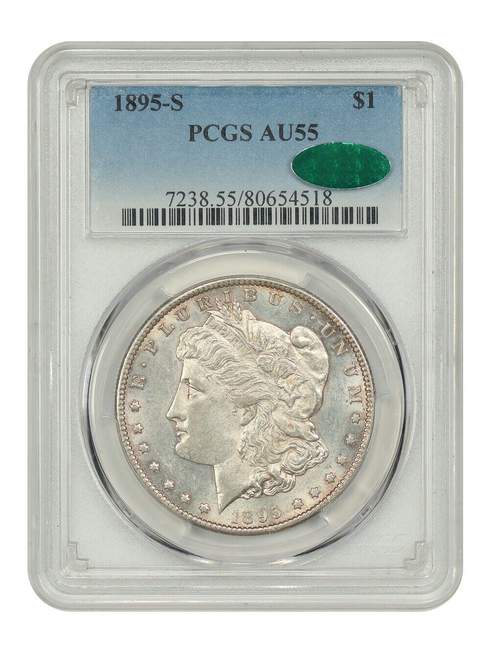 1895-S $1 PCGS/CAC AU55 - Morgan Dollar - Very Popular Key Date