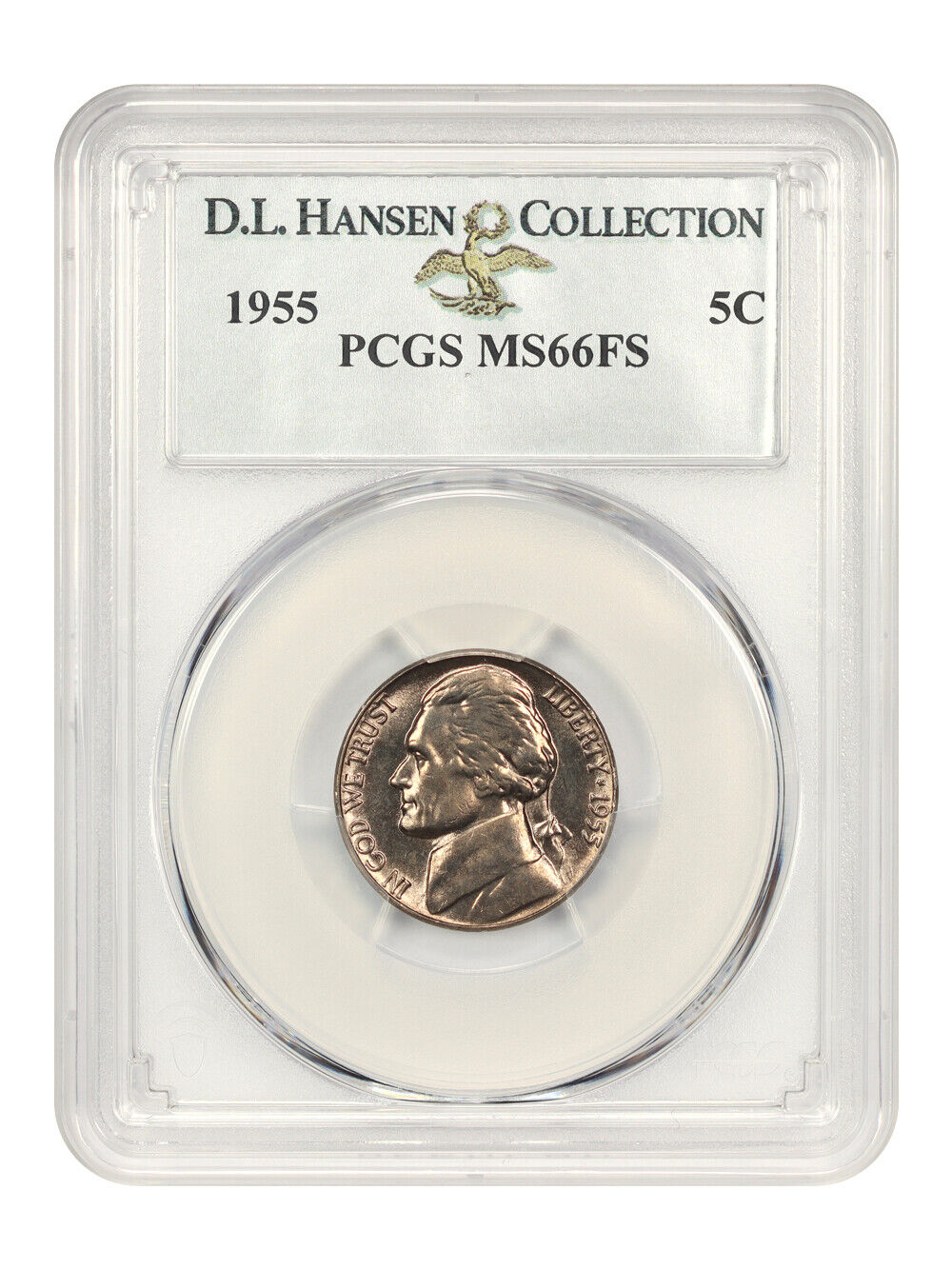 1955 5c PCGS MS66 FS ex: D.L. Hansen