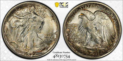 1944 D Walking Liberty Half Dollar PCGS MS-67+ CAC