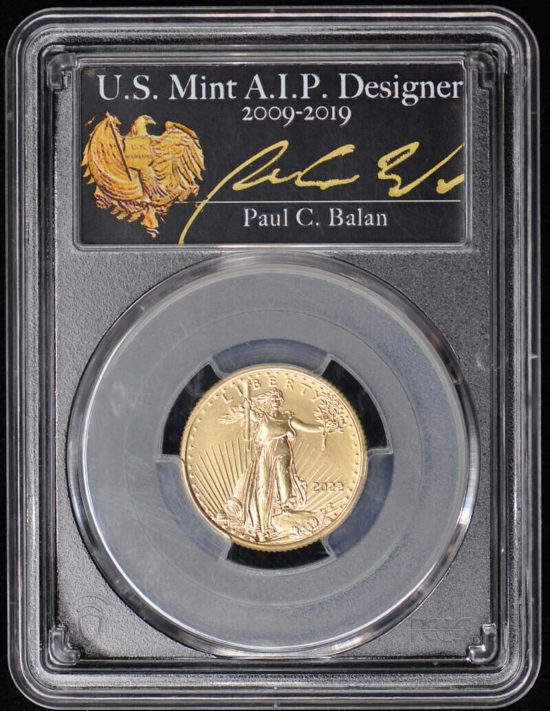 2022 4-Coin Gold Eagle PCGS MS70 Paul Balan Signed 1st Day