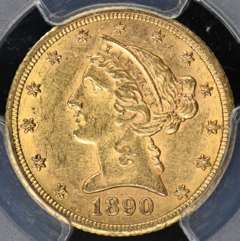 1890-CC $5 Liberty Head Half Eagle PCGS MS62