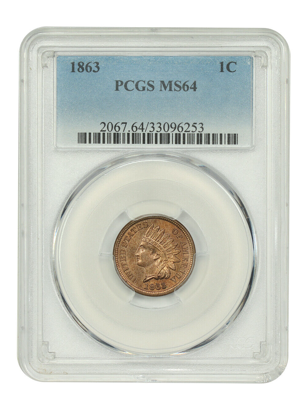 1863 1C PCGS MS64 - Indian Cent - Popular Copper-Nickel Cent