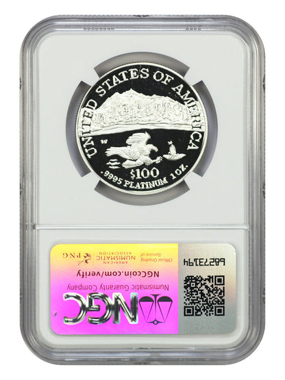 Mint Error: 2002-W $100 Statue of Liberty NGC PR69DCAM (Obverse Struck Thru)