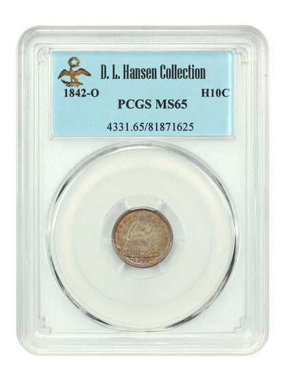 1842-O H10C PCGS MS65 ex: D.L. Hansen