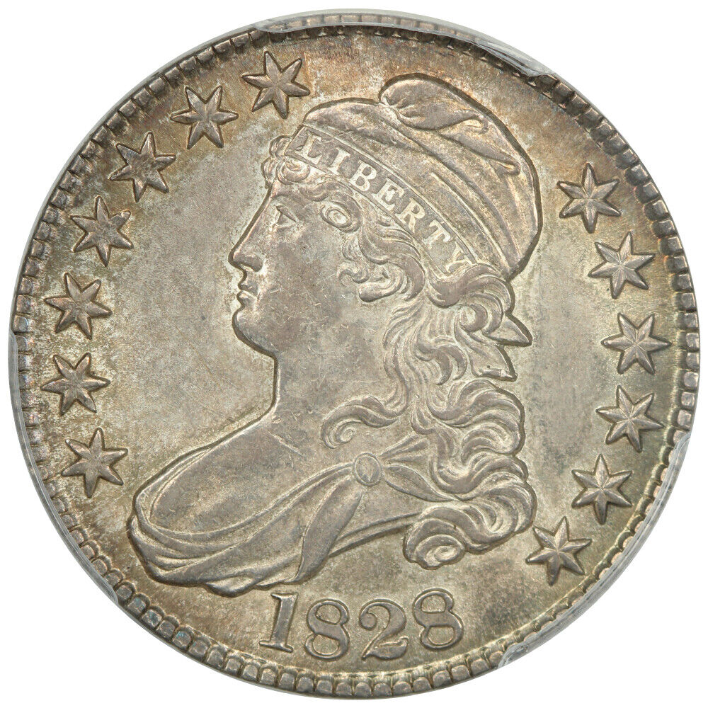 1828 50C PCGS MS63 (Curl Base 2, Knob) ex: D.L. Hansen