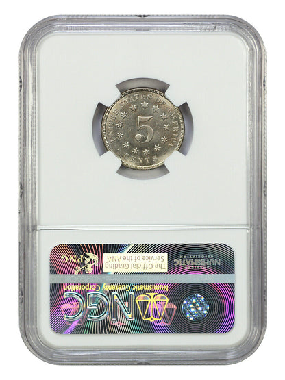 1867 5C NGC MS65 (No Rays) - Shield Nickel - Lustrous Gem