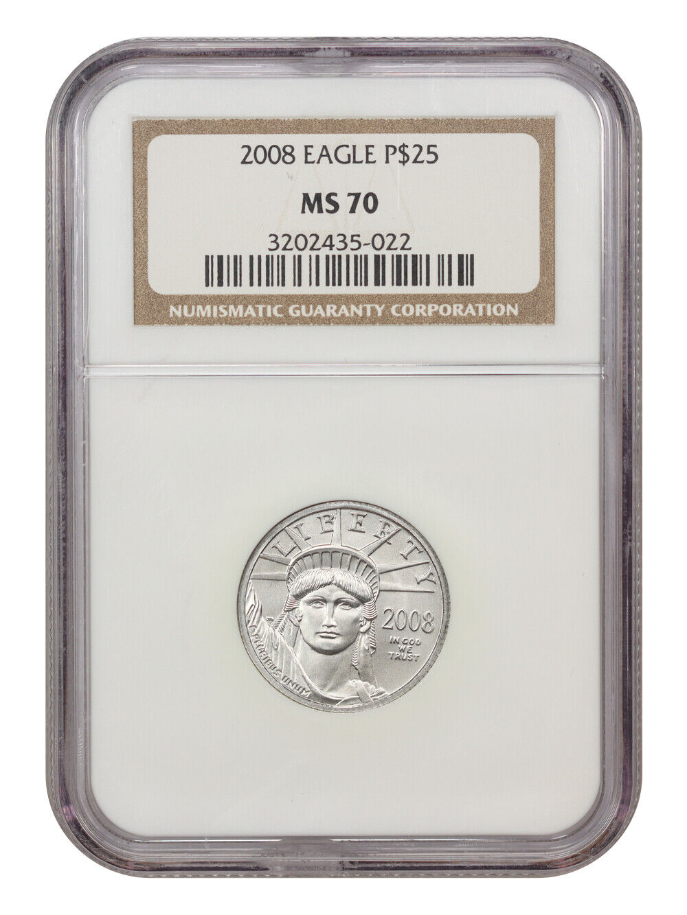 2008 $25 Statue of Liberty NGC MS70