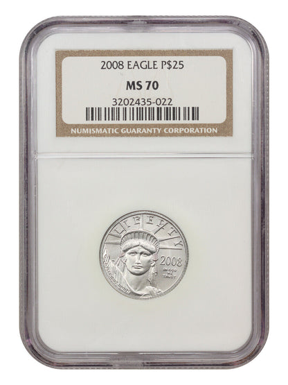 2008 $25 Statue of Liberty NGC MS70